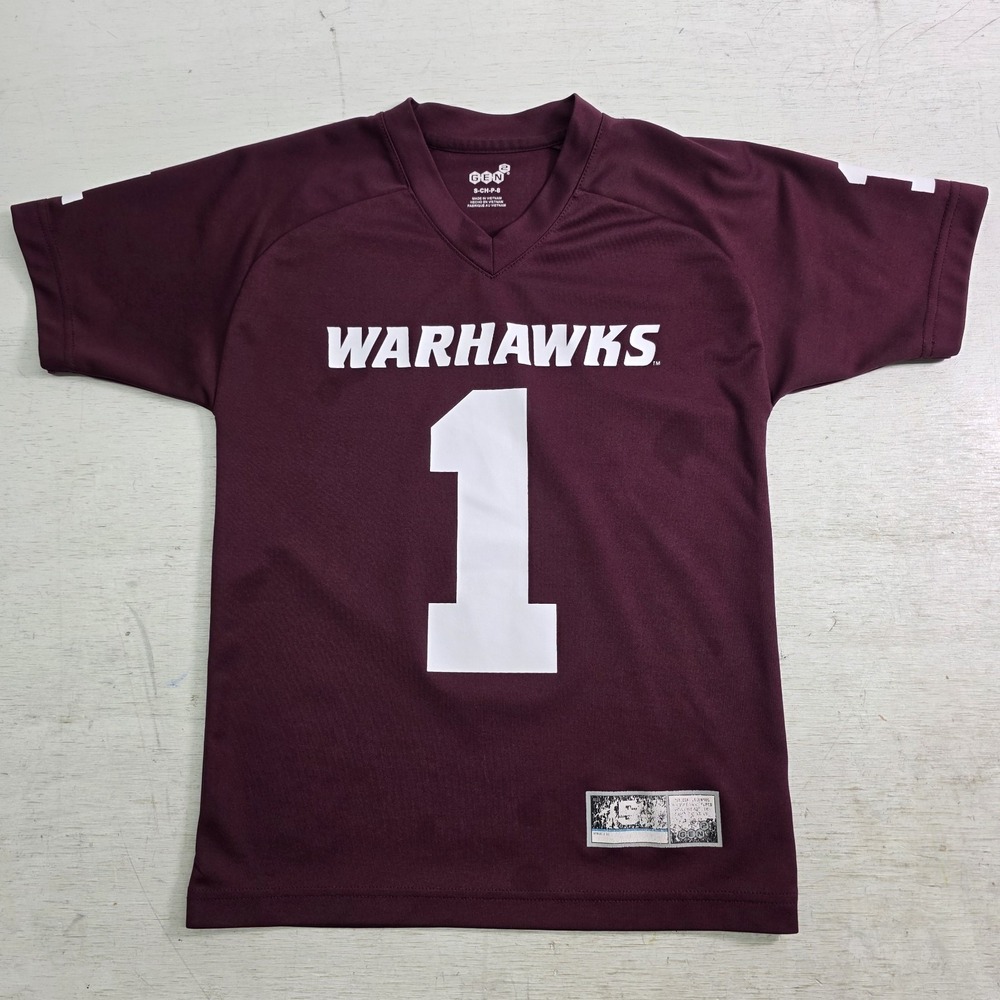 ULM Warhawks Louisiana Monroe #1 Football Jersey NCAA Maroon Kids Youth Sz S (8)